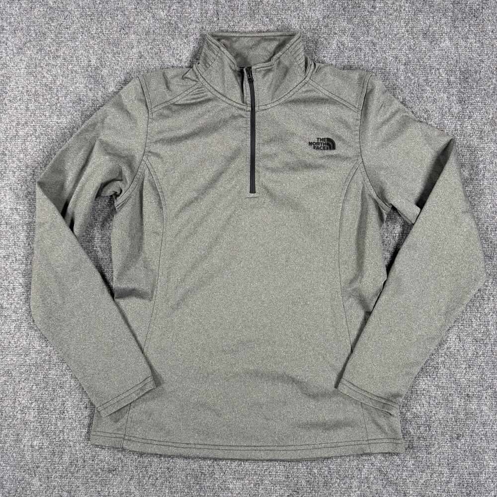 The North Face Tech Glacier Jacket Womens Medium Gray 1/4‎ Zip Pullover Outdoors